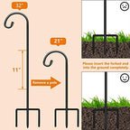 Gtongoko 32 Inch Shepherd Hooks for Outdoor 4 Pack, Adjustable Garden Hooks for Hanging Plants, Lanterns, Solar Lights, Mason Jars & Wedding Decor, Matte Black Decorative Shepherd’s Hooks - Image 5