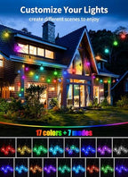 Brightown Outdoor String Lights 58 Feet G40 LED Patio Lights, RGB, Remote - Image 4