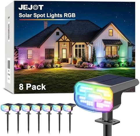 JEJOT Solar Spot Lights Outdoor Waterproof, Solar Spotlights, 8 Pack by JEJOT