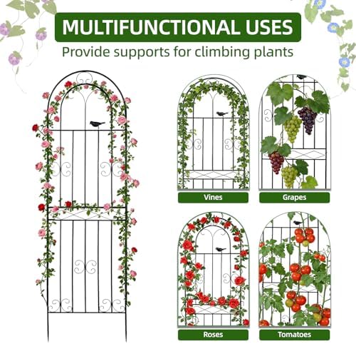 Amoskey Durable Garden Trellis for Climbing Plants - Outdoor Trellis Supports for Lush Greenery - Ideal for Vines, Flowers, and Vegetables, Easy Installation & Space-Saving Design (71"H*20"W -2 pack) - Image 3