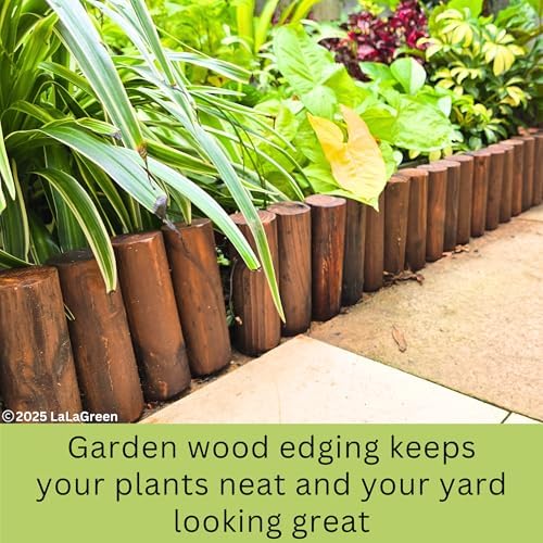 LaLaGreen Wooden Fence Panel (30x8in, 2 Pack) Flower Garden Edging Border - Image 5
