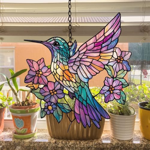 Cute Colorful Hummingbird Acrylic Suncatcher - Image 4