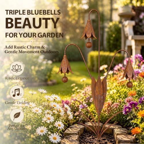 24 Inch Triple Bluebells Garden Stake - Image 6