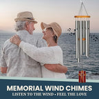 Woodstock Wind Chimes for Outside, Outdoor Decor, Garden, Patio and Front Porch Decor, (28") Memorial Sympathy Wind Chimes Amazing Grace Wind Chime Stained Glass Cross Christmas Gifts (AGS) - Image 5