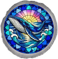 Magnolia Garden 10-Inch Humpback Whale Stepping Stone - Faux Stained Glass Ocean Marine Garden Stone, Weather-Resistant Resin Pathway Accent, Nautical Sea Life Outdoor Yard Decor & Walkway Plaque by DicksonsGifts