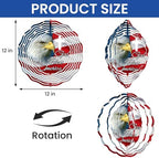 Patriotic Eagle God Bless America Wind Spinner MLN2625WS, 12 inches - 3D Hanging Wind Spinners Outdoor, Yard, Garden Decor - Image 6