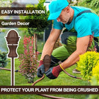Tandefio 3 Pcs Garden Hose Guide Stake 12 Inch Heavy Duty Resin Hose, Brown - Image 4