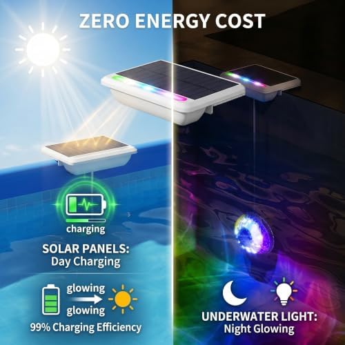 Solar Pool Lights for Ground & Inground Pool (White-2 Pack) - Image 6