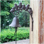 Vintage Cast Iron Door Bell Wall L Mounted Metal Creative Dinner Bell Home Garden Porch Patio Farm Yard Cabin Craft Decoration Wind Chimes (Color : B) (C) - Image 2