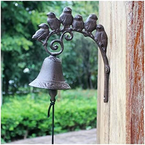 Vintage Cast Iron Door Bell Wall L Mounted Metal Creative Dinner Bell Home Garden Porch Patio Farm Yard Cabin Craft Decoration Wind Chimes (Color : B) (C) - Image 2