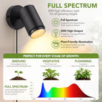 3CCT Wall Mounted Grow Light for Indoor Plants, 35W LED Plant Light, Black - Image 5