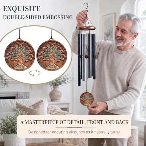 Tree of Life Wind Chimes for Outside Deep Tone, Gift for Women Mom - Image 3