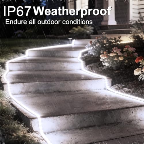 Outdoor Solar Strip Lights 66Ft 640 LED Dimmable Strip Lights with Remote - Image 4