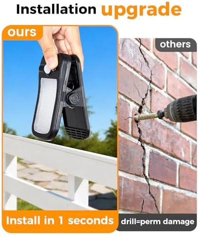 Clip-On Solar Lights Outdoor, Motion Sensor, 4 Pack, Black - Image 3