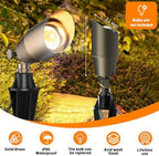 ZONEGRACE Solid Brass Outdoor Uplights & Accent Light Fixtures, Heavy Duty 12V Low Voltage LED Landscape Lighting Bronze, Wired Spot Light for Garden,Lawn,Patio and Yard with LED Bulb (1 Pack) - Image 3