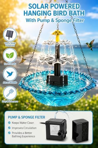 2026 Smart Birdbath Fountains Solar Power, Hanging Solar Fountain - Image 4
