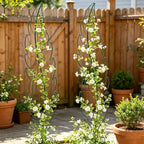 Metal Garden Trellis Plant Support Trellis for Climbing Vines Floral Vegetables Metal Trellis -Green Leaf Trellis Garden Decor Set of 2（Green） - Image 5
