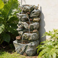 Outdoor Indoor Bird Water Fountain 5-Tier Cascading Rock Waterfall with LED by Unknown