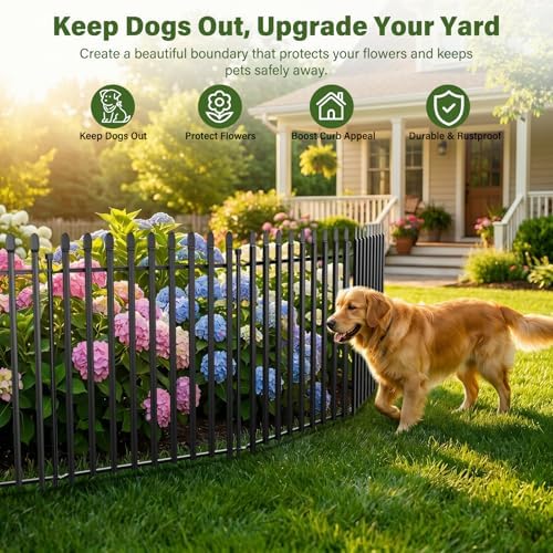 No Dig Decorative Garden Fence, 32in(H)×22ft(L), 10 Panels - Image 3