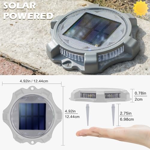 SIEDiNLAR Solar Deck Lights Outdoor 2 Modes LED, 8 Pack White/Warm Lighting - Image 4