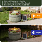 Solar Water Fountain Outdoor Garden Zen Bubbler with Lights - Image 5