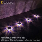 Lacasa Outdoor Solar Light, 4 Pack 30LM IP68 Waterproof Solar Garden Light Auto On/Off Solar Lighting for Pathways Paths, Mixed Colours (Warm White + Blue Light) - Image 7