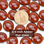10LB Amber Flat Glass Marbles for Vase Filler, Mancala Stones - Image 2