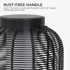 Solar Yard 1-Piece Outdoor Floor Lamp, Solar Water-Resistant Boho Lantern Lights for Outside Hanging Table Lanterns Decoration for Garden, Patio, Porch, Trees, Pathway, Cylinder Black - Image 6