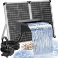 POPOSOAP 70W Solar Pond Waterfall Spillway with Fountain Pump, 304 Stainless Steel Pond Spillway & Filtration System with 9.8FT Tubing for Garden Ponds Landscape Water Features-P5703Y by POPOSOAP