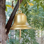 GTPBAO Antique Golden Cast Iron Door Bell, Large Service Bells for Homes Kitchen Grocery Patio, Weatherproof Dinner Bell(Bell 19.5cm/7.7in) by Unknown