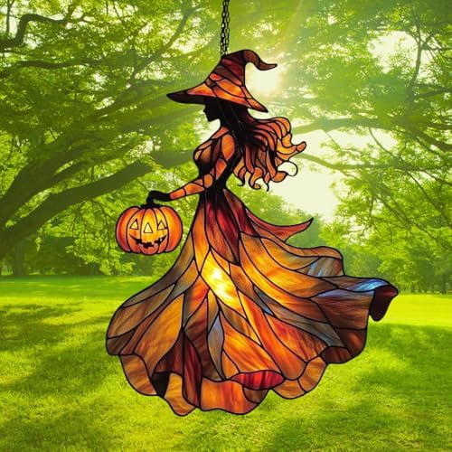 Jack-o'-Lantern Witch Acrylic Suncatcher - Image 3