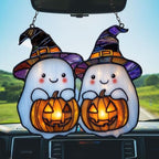 Cute Witch Ghost and Pumpkin Acrylic Suncatcher - Image 5