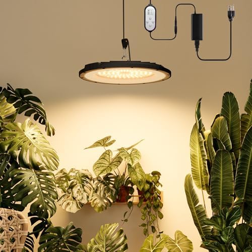Bamworld Hanging Grow Light for Indoor Plants 12in Large Head Full Spectrum by Bamworld