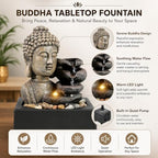 Ferrisland Indoor Table Waterfall Resin Fountain with LED Warm Light - Image 3