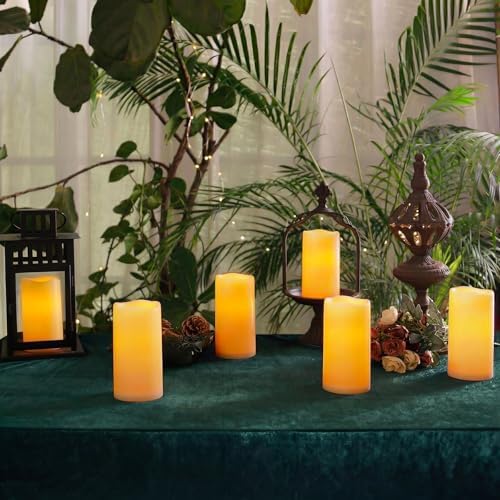 Homemory Outdoor Waterproof Flameless LED Candles with Remote Timer, 6 Pack - Image 2