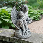 OLOMA Medieval Gargoyle Concrete Garden Statue Handmade Outdoor Gothic Beast Decor Cement Guardian Fantasy Creature Sculpture Yard Ornament Lawn Patio Porch Decor Garden Accent Gift - Image 4