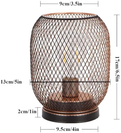 TRIROCKS Set of 4 Battery Operated Lamp LED Table Lantern, Metal Cage Cordless Lamps with LED Bulb，Vintage Decorative Outdoor Lantern for Weddings, Parties, Patio, Events for Indoors Shelf Decor - Image 3