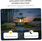 Pagoda Garden Statue, Resin Solar Japanese Pagoda Lantern, Decorative Zen Garden Landscape for Yard Patio Lawn, Style4 - Image 4