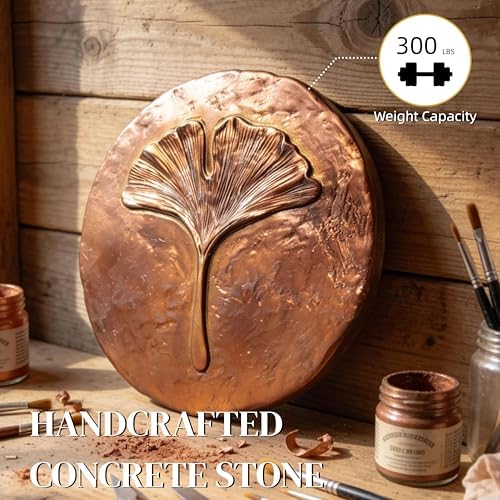 Stepping Stones Outdoor Set of 3, 10.8" Antique Ginkgo Bronze Garden Stones Outdoor Decorative Set – Grandma Mothers Day Gifts, Garden Memorial Stone for Loved Ones, Backyard Pathway Pavers, Walkway - Image 4