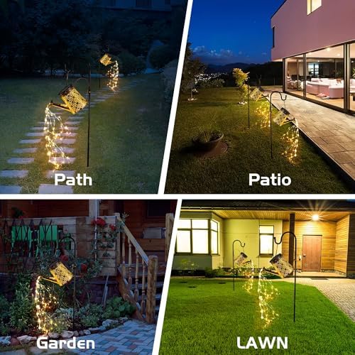 Otdair Solar Watering Can with Lights, Outdoor Garden Decor Waterproof Solar Garden Lights for Outdoor Pathway Yard Lawn Patio Party Decorations Gifts for Mom Grandma Birthday - Image 5