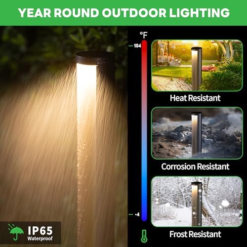Low Voltage Pathway Lights, LED Landscape Path Lights, Outdoor Waterproof IP65, Wired Black Aluminum, 5W 200LM for Walkway Sidewalk 4 Pack - Image 3