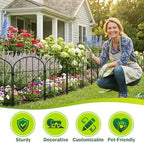 20.58ft (L) x 24in (H) Decorative Garden Fence Panels - Animal Barrier Fence No Dig Fencing Rustproof Metal Wire Edging Panel Border Apply to Dog Fencing for Yard Outdoor Decor Flower Beds - Image 7