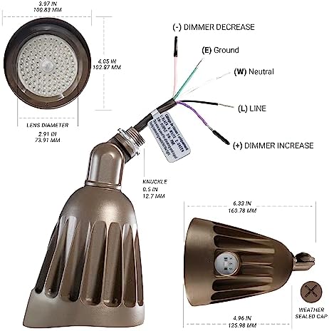 NUWATT 25W Bronze LED Bullet Spot Light for Outdoor Landscapes, CCT 30K-50K - Image 5