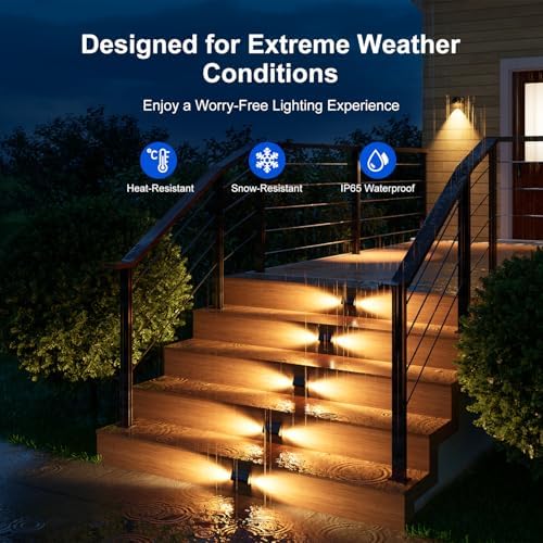 6-Pack Solar Deck Stair Lights, Waterproof, 2-Sided Warm White LED - Image 2