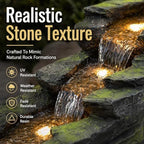 Outdoor Waterfall Fountain, 5-Tier Rock Fountain for Backyard - Image 4