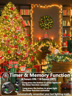 2 Pack Extendable Christmas String Lights Indoor Outdoor 400 LED Warm White - Image 3