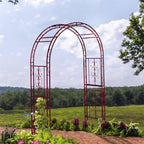 Plow & Hearth Arch Metal Outdoor Garden Arbor, 84 inches Tall, Iron Trellis Lattice for Climbing Plants, Wedding Arch, Outdoor Patio Décor (Red) - Image 2