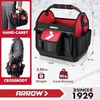 ARROW 12" Tool Tote with Waterproof Hard Base, Electrician Tool Bag - Image 3