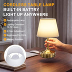 Small Cordless Table Lamp Rechargeable Gold - Image 3