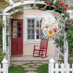 Wind Spinners for Yard Garden, Country Flower Leaf Watercolor Plant 3D Stainless Steel Round Hanging Spinners Indoor Outdoor Kinetic Yard Art,12 Inch, Wildflower Floral - Image 3